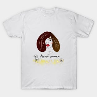 portrait of woman with brown straight hair T-Shirt